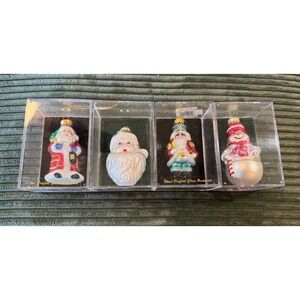 Unique Treasure Hand Crafted Glass Christmas Ornaments Set of‎ 4